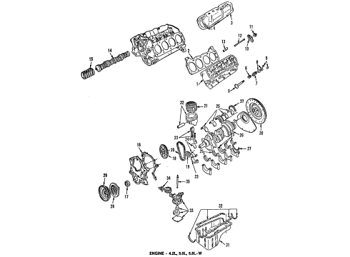1995 Ford Bronco Timing Chain Diagram for E7TZ-6268-A