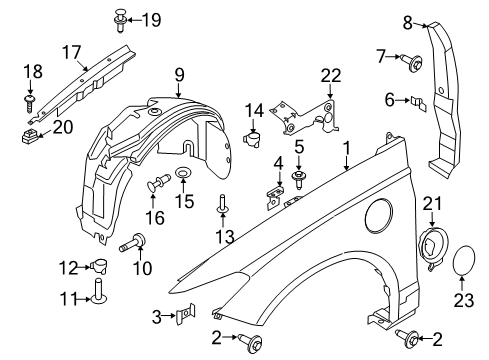 2020 Ford Fusion Fender & Components Diagram 1 - Thumbnail
