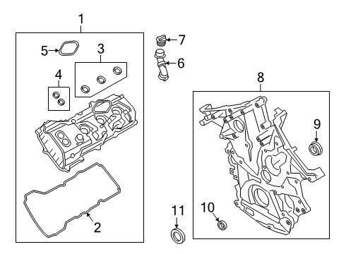 2022 Ford Police Interceptor Utility Valve & Timing Covers Diagram