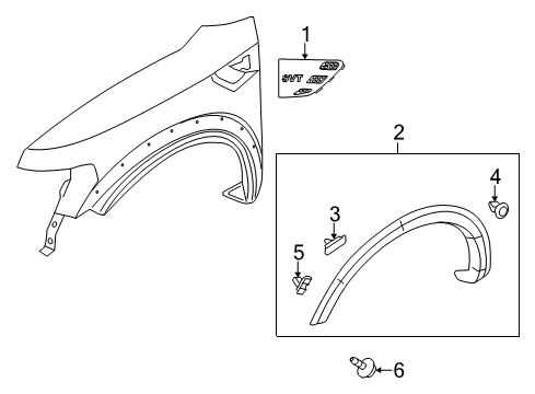 2013 Ford F-150 Nameplate, Front Driver Side Diagram for AL3Z-16228-B