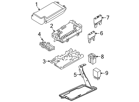 2003 Lincoln Town Car Fuse Box Cover, Upper Diagram for 4L3Z-14A003-AA