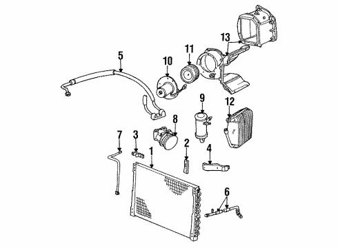 1987 Ford Bronco Compressor Assembly Diagram for E9DZ-19V703-AARM