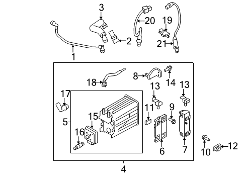 2010 Ford F-150 Oxygen Sensor, Driver Side Diagram for 8F9Z-9F472-E