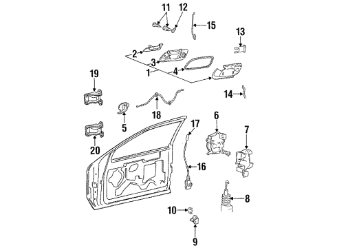 1995 Lincoln Mark VIII Lock & Hardware Diagram