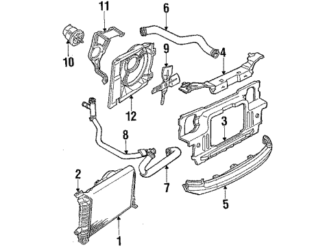 1986 Ford Tempo Radiator & Components, Cooling Fan Diagram