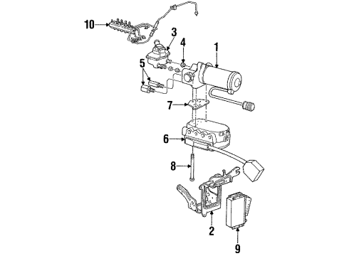 1995 Mercury Cougar Mount Bracket Diagram for F6SZ2C304BA