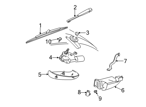 2003 Ford Taurus Lift Gate - Wiper & Washer Components Diagram