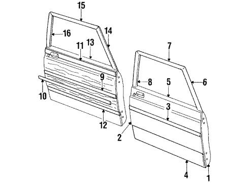 1984 Ford LTD Handle, Inside, Passenger Side Diagram for E4TZ-1021818-A