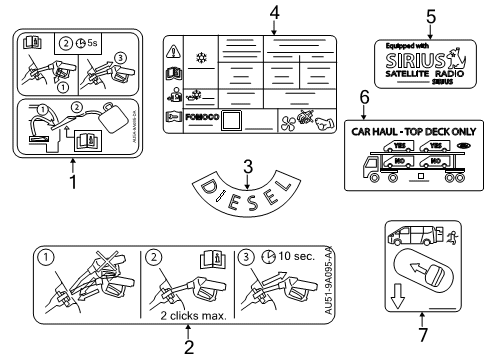 2017 Ford Transit-150 Information Labels Diagram