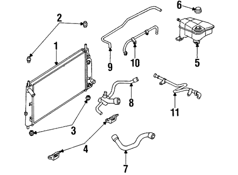 2002 Mercury Cougar Upper Hose Diagram for F8RZ8260CA