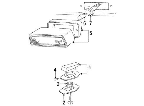 1990 Ford F-350 Roof Lamps Diagram