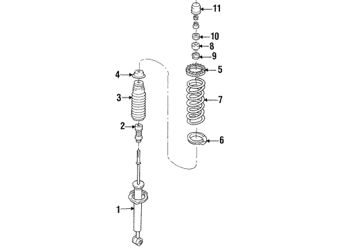 1995 Ford Aspire Strut Diagram for 1U2Z18125BA