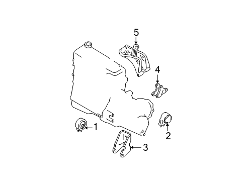 2004 Ford Focus Engine & Trans Mounting Diagram 2 - Thumbnail