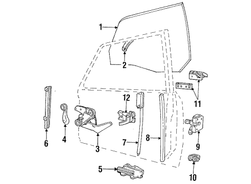 1987 Mercury Lynx Front Door Diagram 2 - Thumbnail