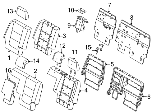 2015 Ford Police Interceptor Utility Second Row Seats, Body Diagram 1 - Thumbnail