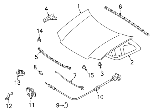 2007 Mercury Mariner Hood & Components, Body Diagram 2 - Thumbnail
