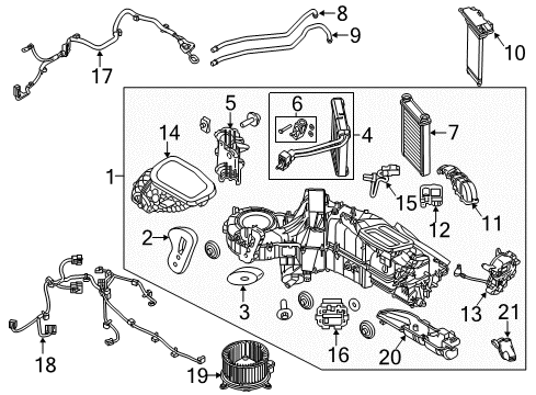 2013 Ford F-250 Super Duty A/C Evaporator & Heater Components Diagram 2 - Thumbnail