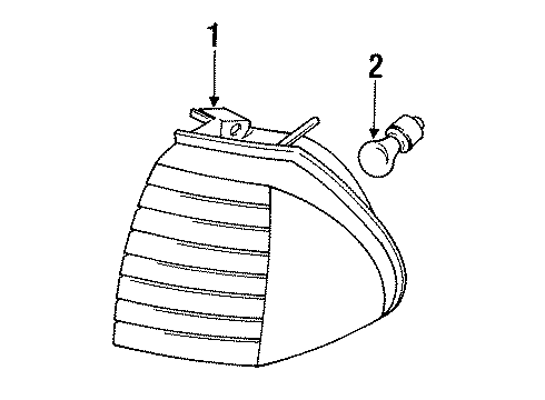 1994 Ford Tempo Parking Lamp, Passenger Side Diagram for F23Z-13200-A