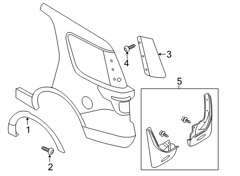 2018 Ford Police Interceptor Utility Exterior Trim - Quarter Panel Diagram