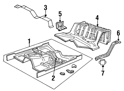 2002 Lincoln Town Car Floor Extension Diagram for YW1Z-5411160-AA