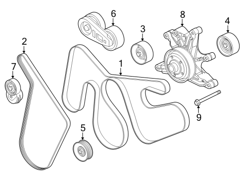 2023 Ford F-350 Super Duty A/C Belt Diagram for PC3Z-8620-C