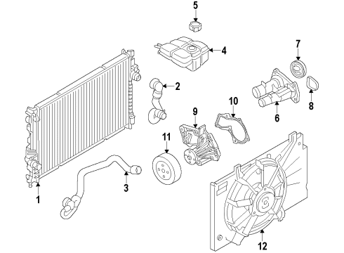 2015 Ford Escape Fan & Motor Diagram for CV6Z-8C607-Q