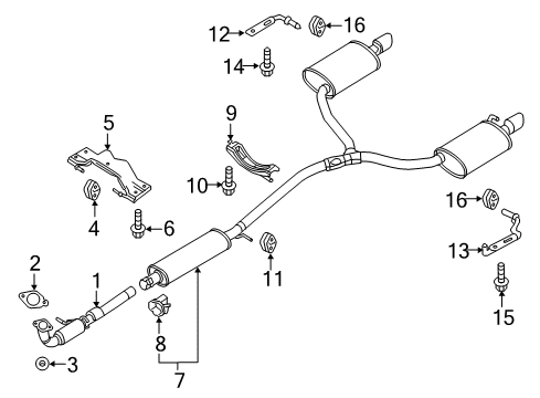 2014 Ford Special Service Police Sedan Exhaust Components Diagram