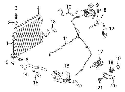 2020 Ford Edge Radiator & Components Diagram 2 - Thumbnail