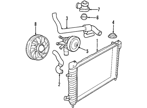 1998 Ford Taurus Water Pump Diagram for F5DZ-8501-CL