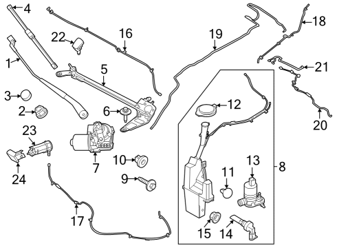 2023 Ford Mustang Mach-E Wiper & Washer Components Diagram 2 - Thumbnail