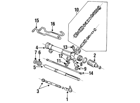 1994 Ford Taurus P/S Pump & Hoses, Steering Gear & Linkage Diagram 2 - Thumbnail