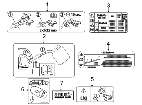 2014 Ford Transit Connect Information Labels Diagram