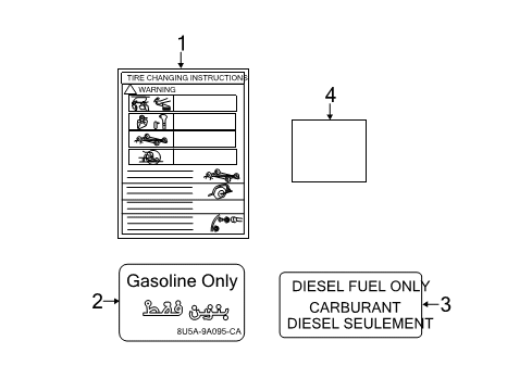2014 Ford F-250 Super Duty Information Labels Diagram