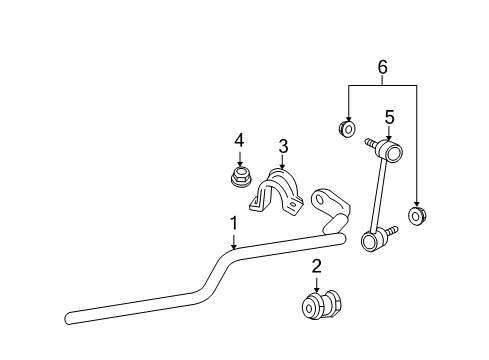 2008 Mercury Milan Stabilizer Bar & Components - Front Diagram