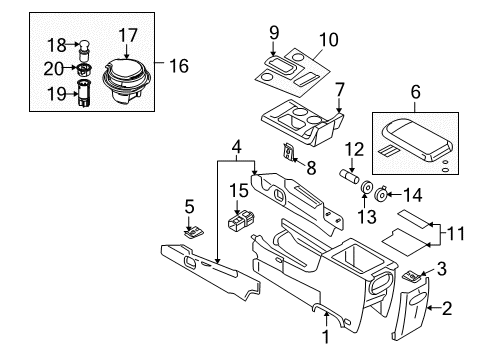 2008 Ford Taurus Center Console Diagram 1 - Thumbnail