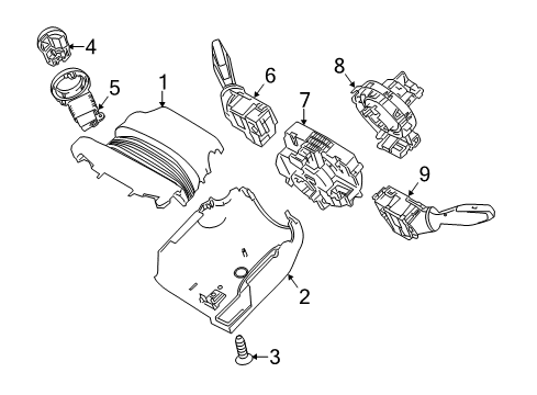 2019 Ford Fiesta Shroud, Switches & Levers Diagram