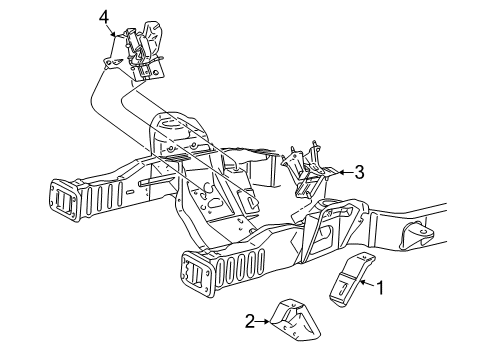 1999 Ford E-150 Econoline Engine & Trans Mounting Diagram 1 - Thumbnail