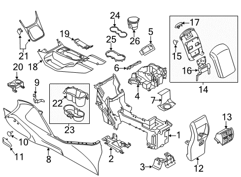 2017 Ford C-Max Center Console Diagram 1 - Thumbnail