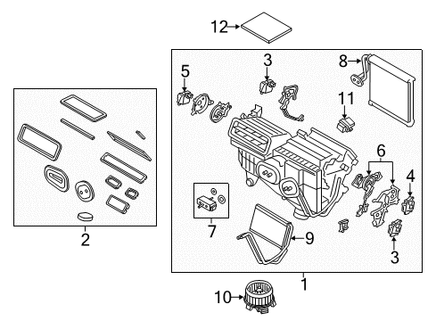 2018 Lincoln MKZ A/C Evaporator Components Diagram