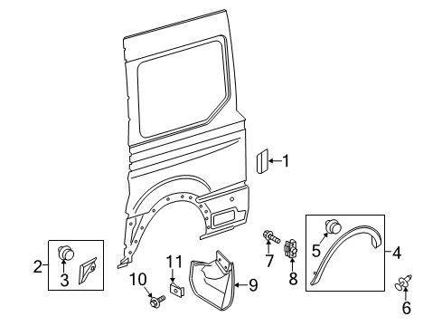 2023 Ford Transit-150 Exterior Trim - Side Panel Diagram 7 - Thumbnail