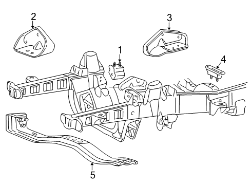 1998 Ford Explorer Engine & Trans Mounting Diagram 2 - Thumbnail
