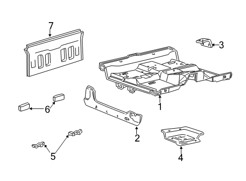 1998 Ford F-250 Back Panel, Floor, Hinge Pillar, Uniside Diagram 2 - Thumbnail