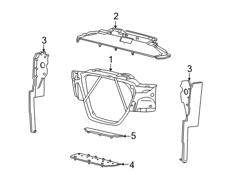 2004 Ford Excursion Radiator Support Diagram 1 - Thumbnail