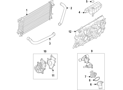 2023 Ford F-150 Radiator Shutter Assembly Diagram for NL3Z-8475-A