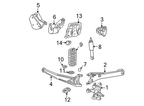 2004 Ford F-250 Super Duty Radius Arm Mount Bracket, Driver Side Diagram for 2C3Z-3B095-AB