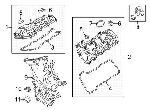 2023 Ford Transit-250 Valve & Timing Covers Diagram 1 - Thumbnail