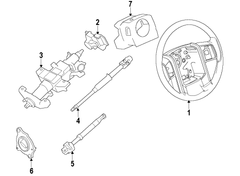 2012 Ford F-250 Super Duty Steering Column Diagram for CC3Z-3C529-AR