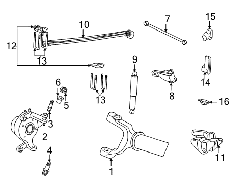 2001 Ford F-250 Super Duty Knuckle, Front Driver Side Diagram for 4C3Z-3131-BA