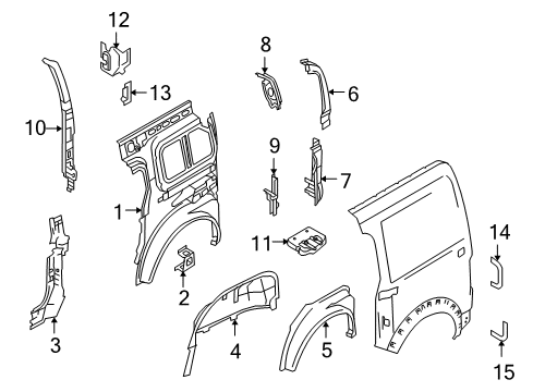 2012 Ford Transit Connect Inner Structure - Side Panel Diagram