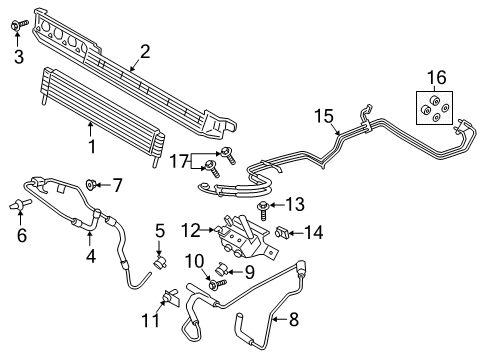 2020 Ford F-150 Oil Cooler Tube Diagram for HL3Z-7R081-A